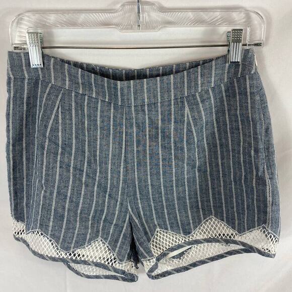 Hem & Thread Striped Chambray Shorts Size small - Picture 1 of 7
